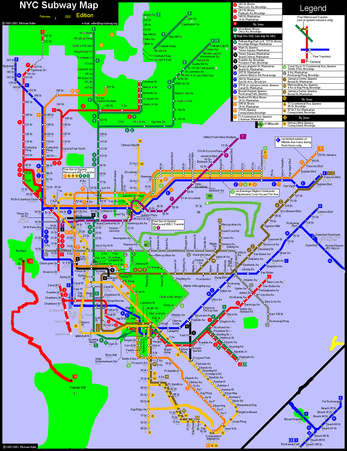 map of the New York subway with some changes