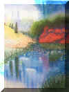 "Firebush Pond" Pastel on Velours Paper