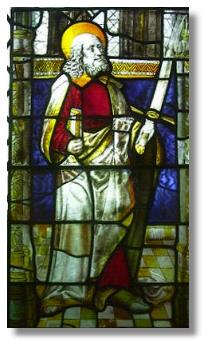 Stained glass window of St. Mungo