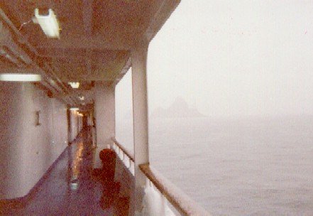 Foggy day on the ferry.