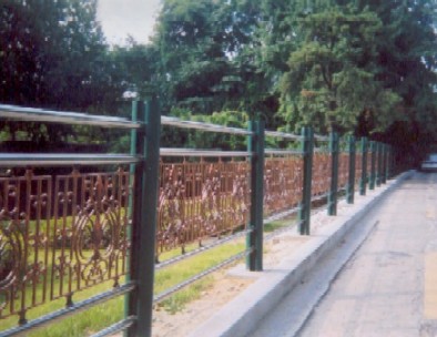 Fence around park.