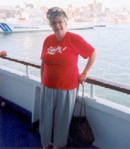 Sillama, in her soccer shirt (to bug the Japanese a little) and sun-visor.
