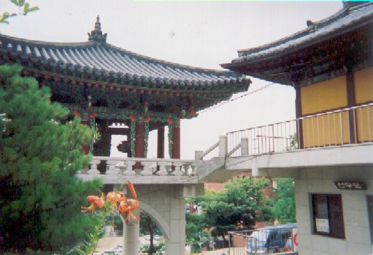 The walkway goes to the monks' quarters.