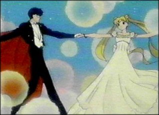 Prince Endymion (as Tuxedo Mask) dancing with Princess Serenity