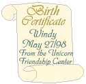 Windy's Birth Certificate