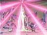 Queen Serenity using the Silver Crystal to send the Princess to earth.