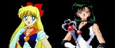 Sailor Venus: Lets gossip!&nbsp;&nbsp;&nbsp; Sailor Pluto: You don't have anything else better to do? Like protect the princess?