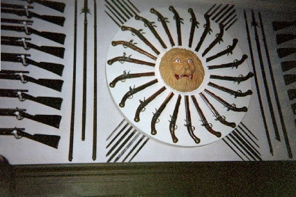 This is the armory...there were TONS of swords and guns all over the wall...but a disposable camera can only get so much.