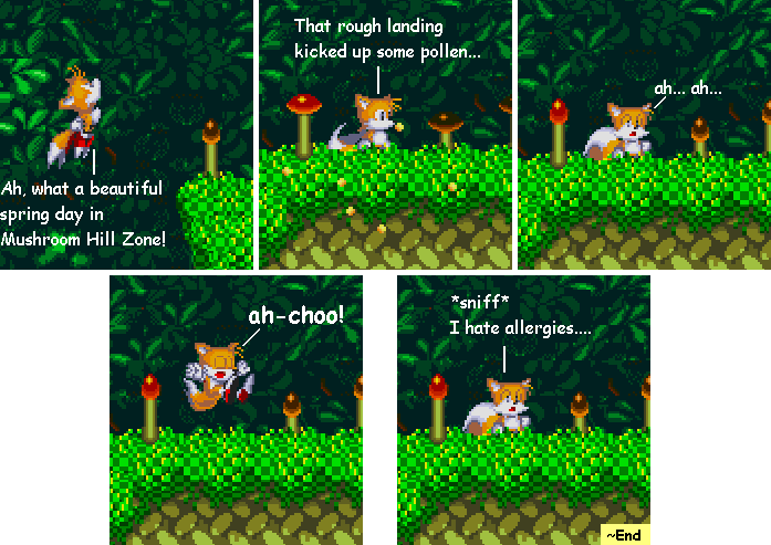 looks like Tails has allergies...