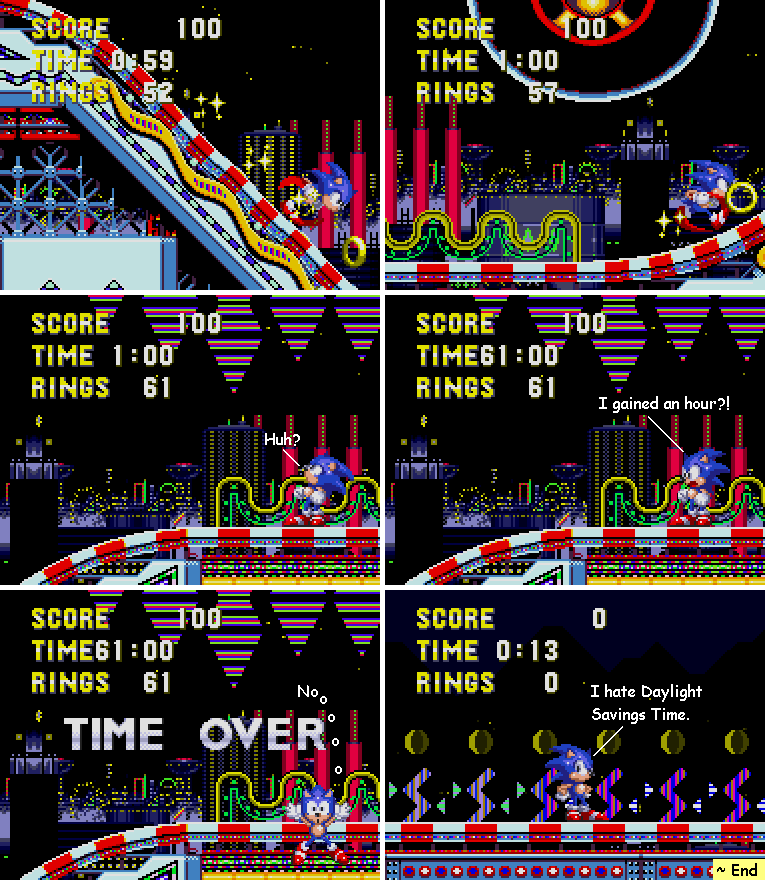 it's a good thing the Sonic games don't go forward an hour