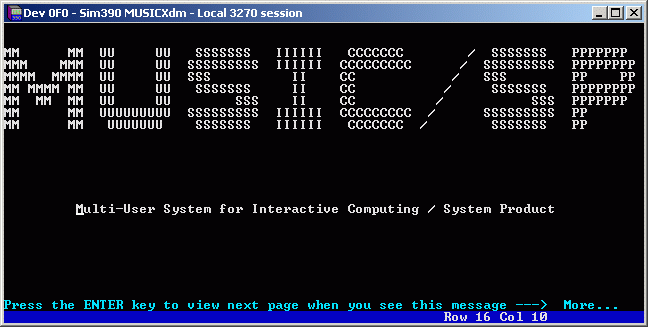 MUSIC/SP logo screen