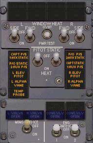 WINDOW AND PITOT HEAT SWITCHES