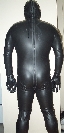 Latex suit back view