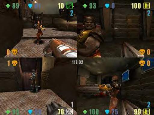 The four player mode in all its gory glory!