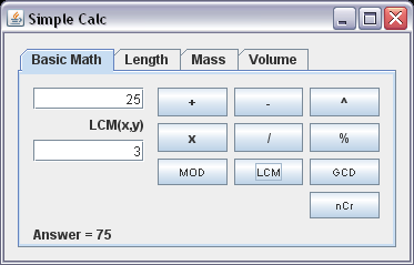 Simple calc