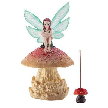 8 3/4" high&nbsp; mini mushroom holder fits inside larger shroom, smoke emits from the cap