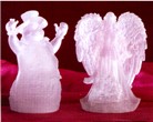 snowman and angel are both 5 1/2" wide x 7 1/2" high