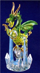 2 1/2" wide x 5 3/4" high&nbsp;&nbsp;&nbsp; dragon swings on its crystal base