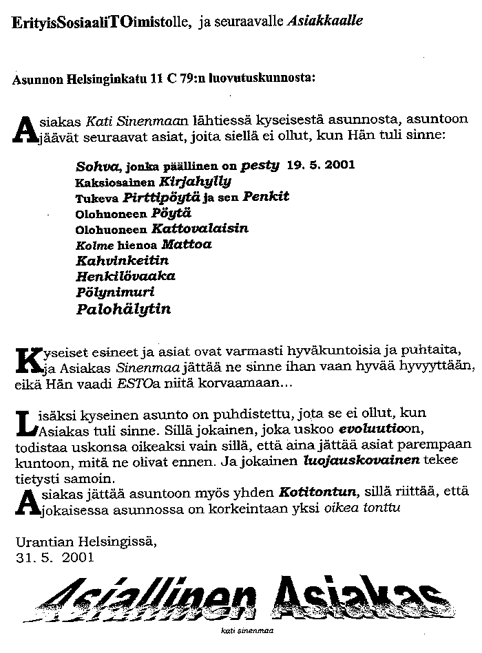 luovutustodistus
