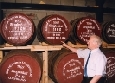 Barrels at the distillery