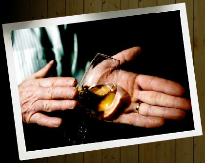 Admiring a glass of Bunnahabhain