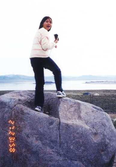 carol on boulder