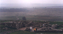 The view from above the South Gate looking South to the Vallum