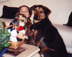 Lori, Sophie and Kaiser -Christmas 1999