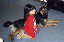 Madison with her big buddy Kaiser.