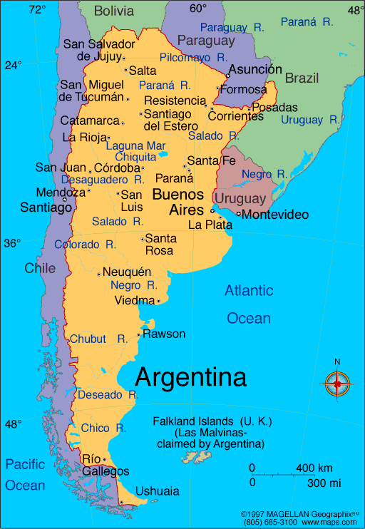 Mapa da Argentina