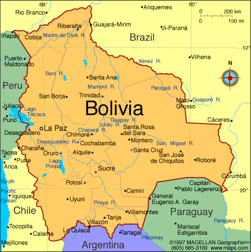 Mapa da Bol�via