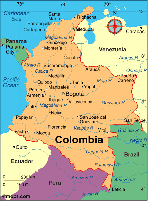 Mapa da Col�mbia