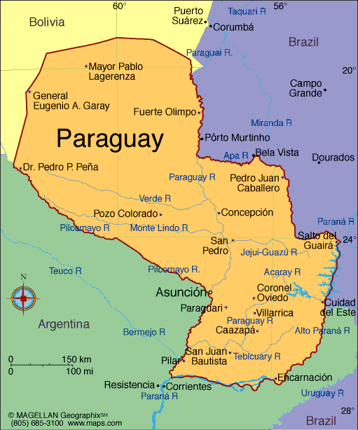 Mapa do Paraguai