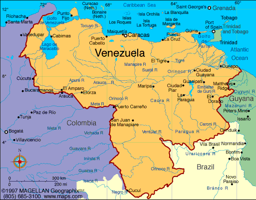 Mapa da Venezuela