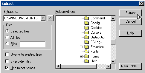 Winzip Extract to