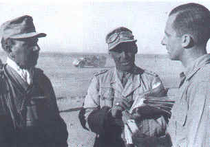 Rommel's staff: General Nehering, in command of Afrika Korps and Bayerlein, Chief of Staff