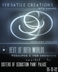 ::Versatile Creations Best of Both World's Site Award::