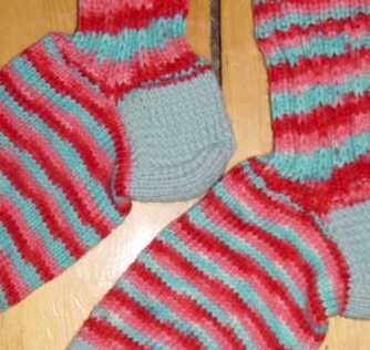 Kool-aid dyed wool socks, link to pattern
