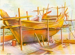 Mode of transport then was the dhow