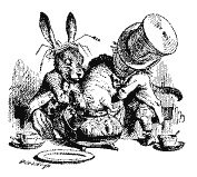 The Mad Hatter and the March Hare Dunk the Dormouse In The Tea Pot