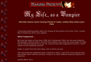 Marissa presents... My Life as a Vampire