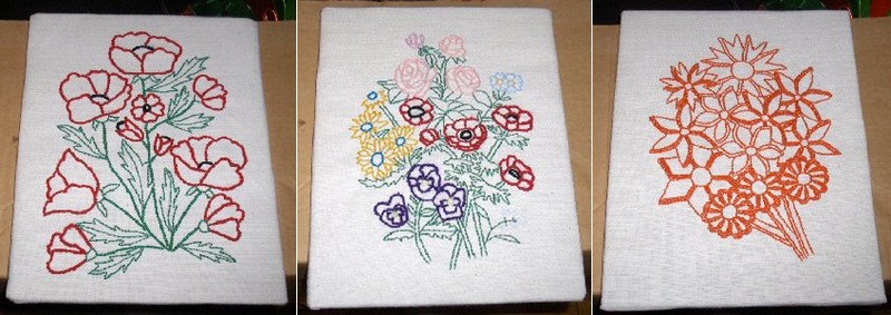 fleurs sur jute