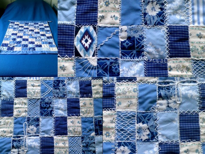 patch cubes bleu