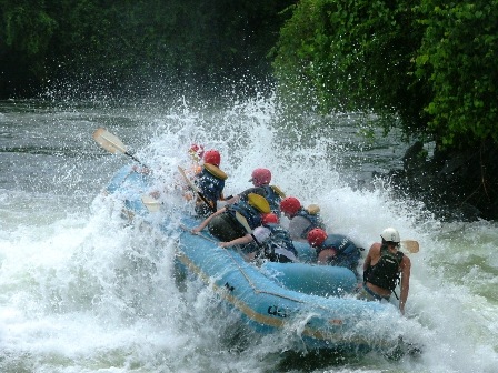 Rafting the White Nile at Bujugali Falls, near Jinga