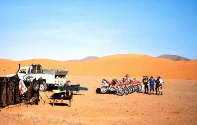 overnight camp in the desert