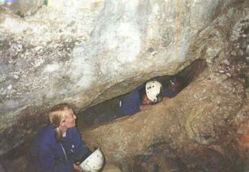 tight squeeze, the entrance to the cave system