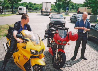 robin and alasdair, somewhere in germany