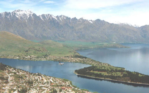 queenstown from the top of the gondola