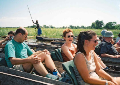 jonathan, angela and nadine in the mokoros