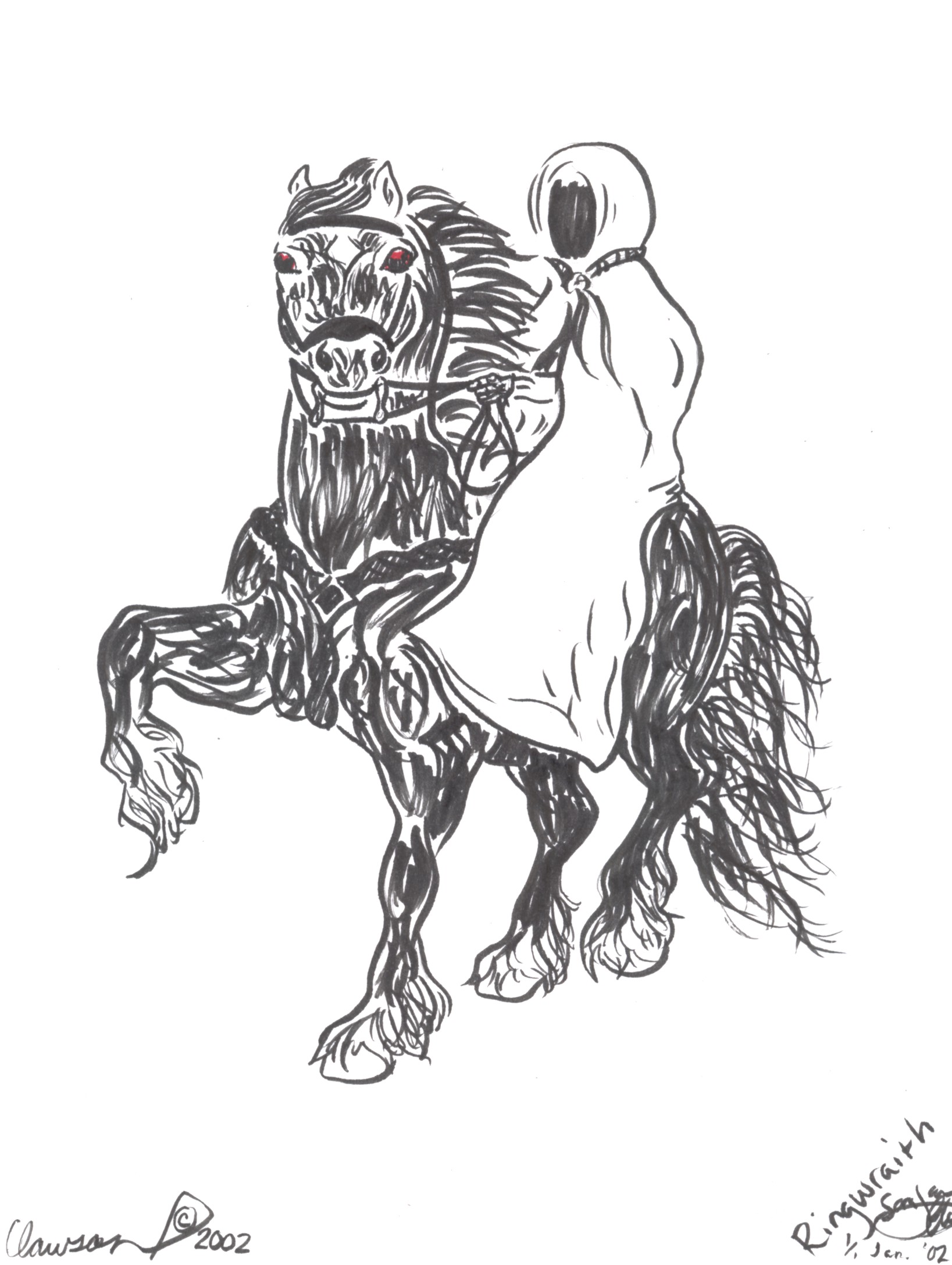 The nine Ringwraiths were once men, but turned evil by the Rings